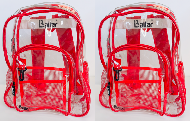 Clear Backpack 2 reds