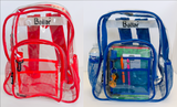 Clear Backpack 1 Red 1 Blue