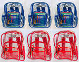 Clear Backpack, 3 Blue 3 Red