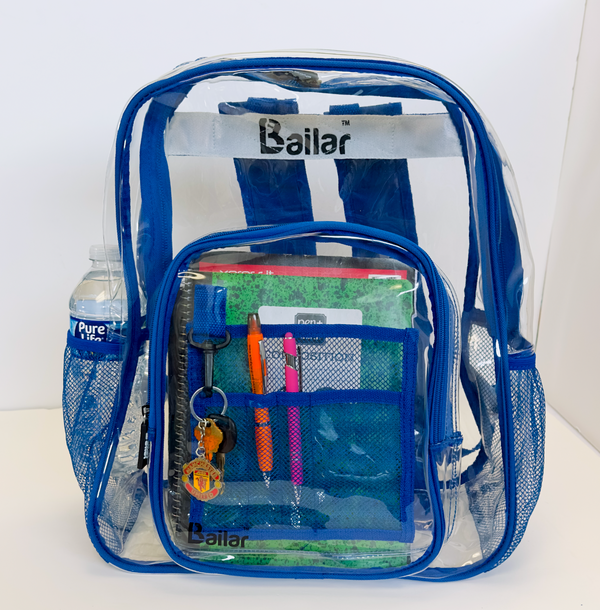 Clear Backpack Blue