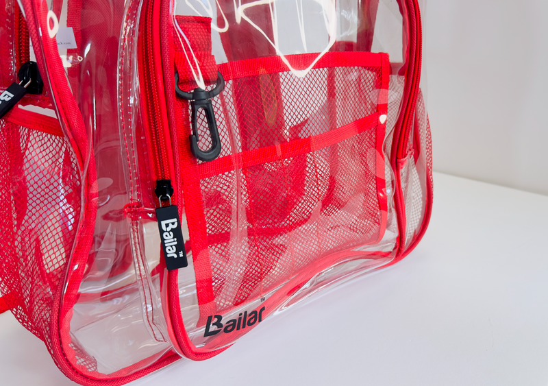 Clear Backpack 1 Black 1 Red