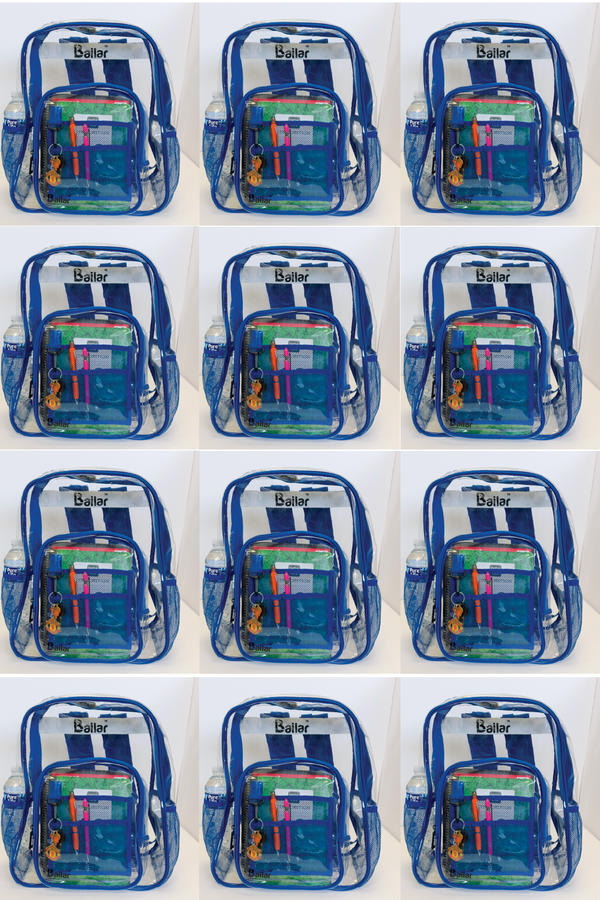 Clear Backpack 12 Blue With Pencil Pouch