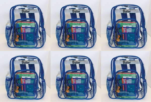 Clear Backpack 12 Blue With Pencil Pouch