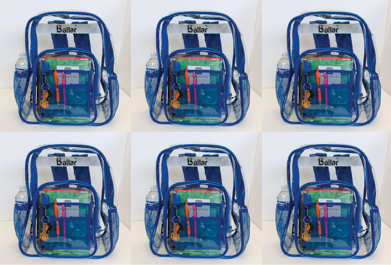 Clear Backpack 12 Blue With Pencil Pouch