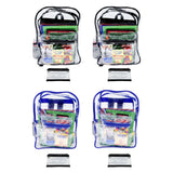 Clear Backpack, 2 Black 2 Blue With Pencil Pouch - Bailar Clear Backpack