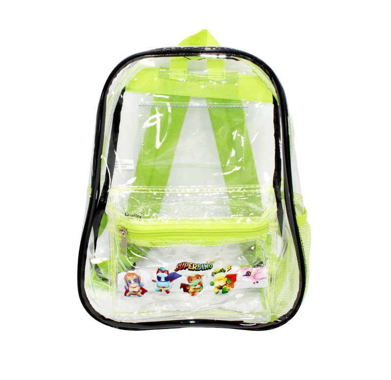 Clear Backpack Green/Black Trim For Elementary With Pencil Pouch - Bailar Clear Backpack