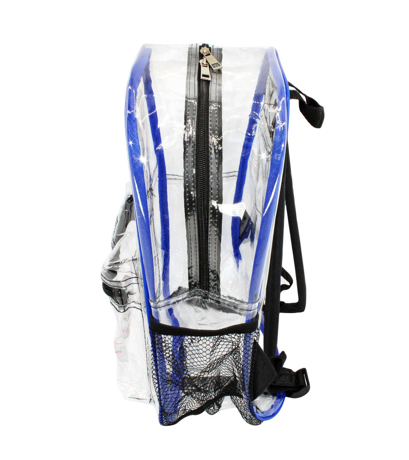 Clear Backpack Adult Black/Blue With Pencil Pouch - Bailar Clear Backpack