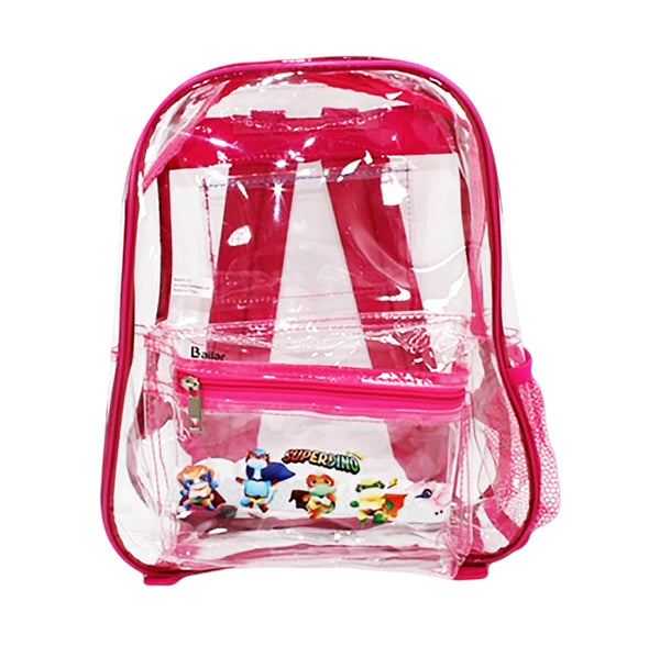 Clear Backpack Pink For Elementary With Pencil Pouch - Bailar Clear Backpack