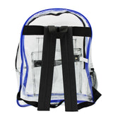 Clear Backpack Adult Black/Blue With Pencil Pouch - Bailar Clear Backpack