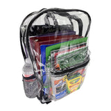 Clear Backpack Black Trim With Pencil Pouch - Bailar Clear Backpack