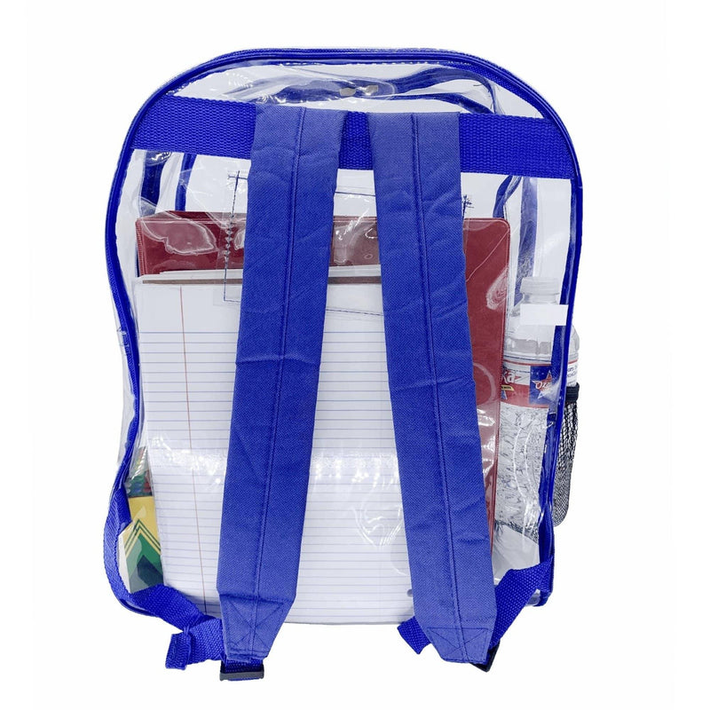 Clear Backpack Blue with Pencil Pouch - Bailar Clear Backpack